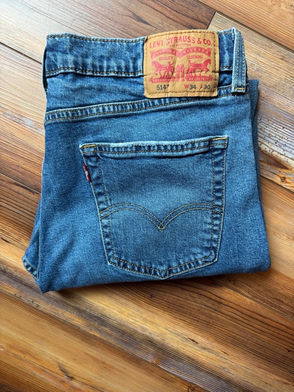 Levi’s 514 Straight Fit Jeans 34x30 Medium Wash Classic